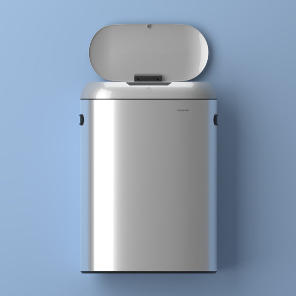 Robo Kitchen 13.2-Gallon Slim Oval Motion Sensor Touchless Trash Can with Touch Mode - Happimess