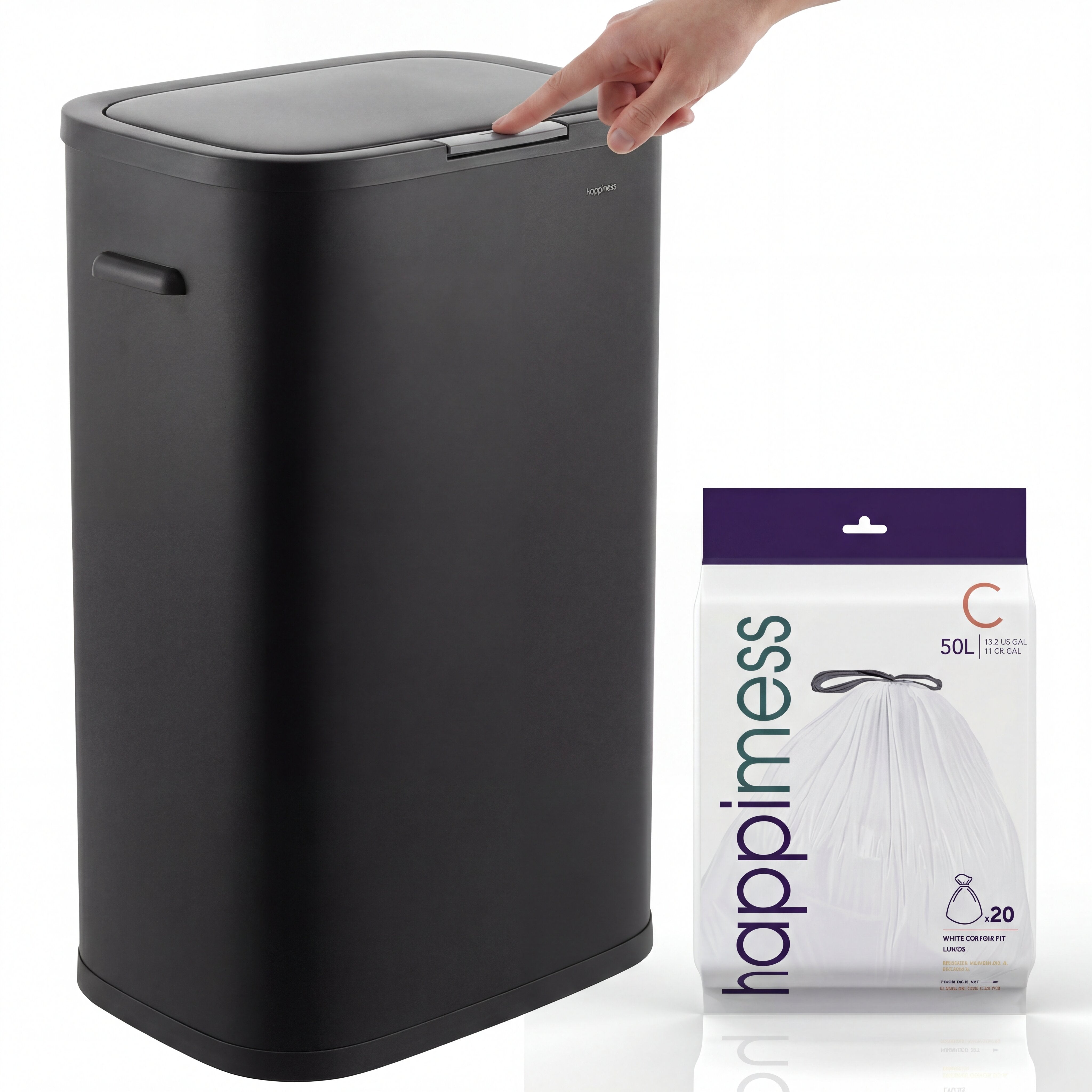 痴虫　ザムザ　ローカル　ティート　ニンナ　チェスト114　カブメス　海馬 Tammi Kitchen 14.5-Gallon Slim Metal Push Button Trash Can