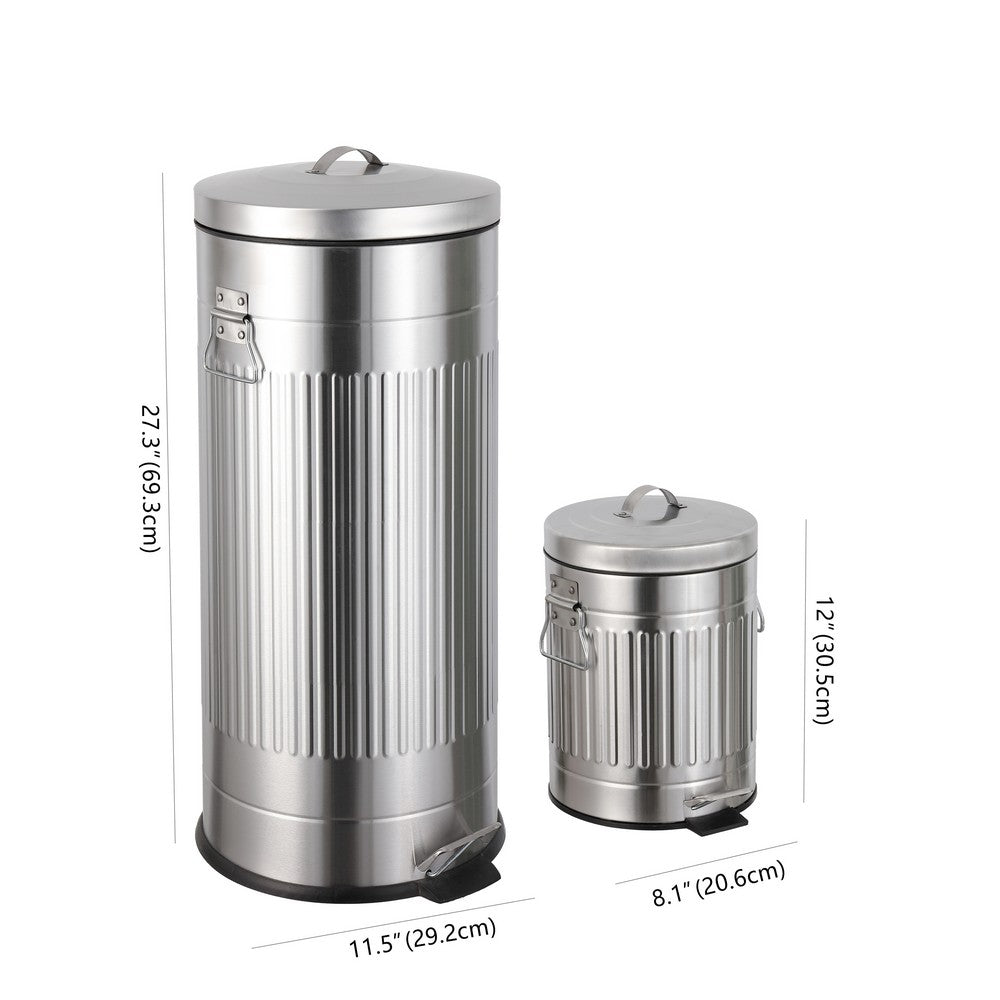 Theo Retro 8-Gallon Step Trash Can with Soft-Close Lid and FREE Mini T