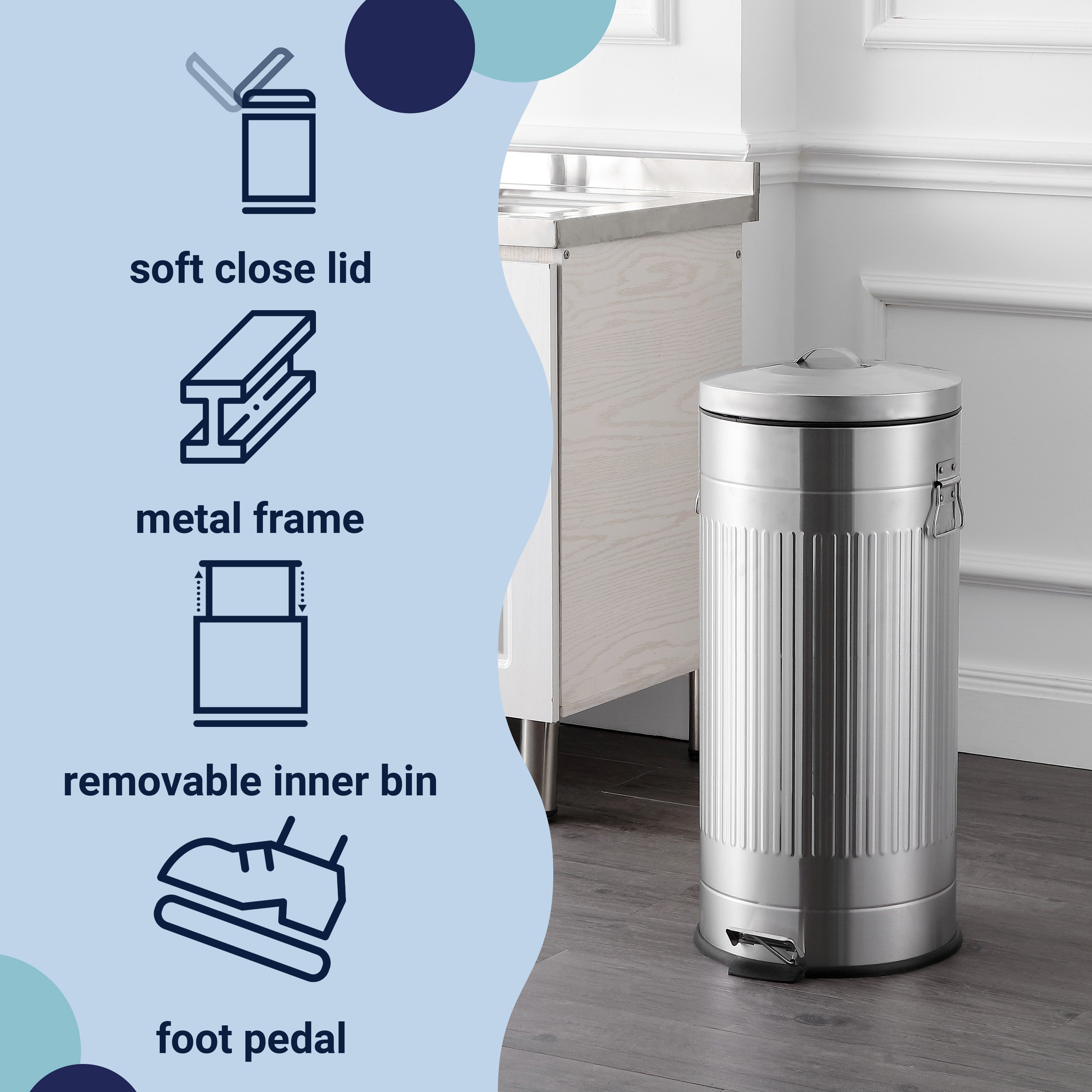 Retro 8 Gallon Step Trash Can with Mini Can | Happimess