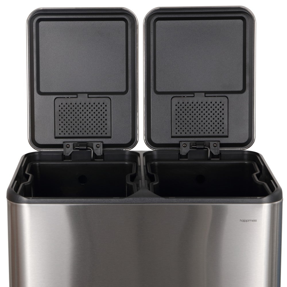 Dual Compartment Recycling Trash Can 16 Gallon | Happimess
