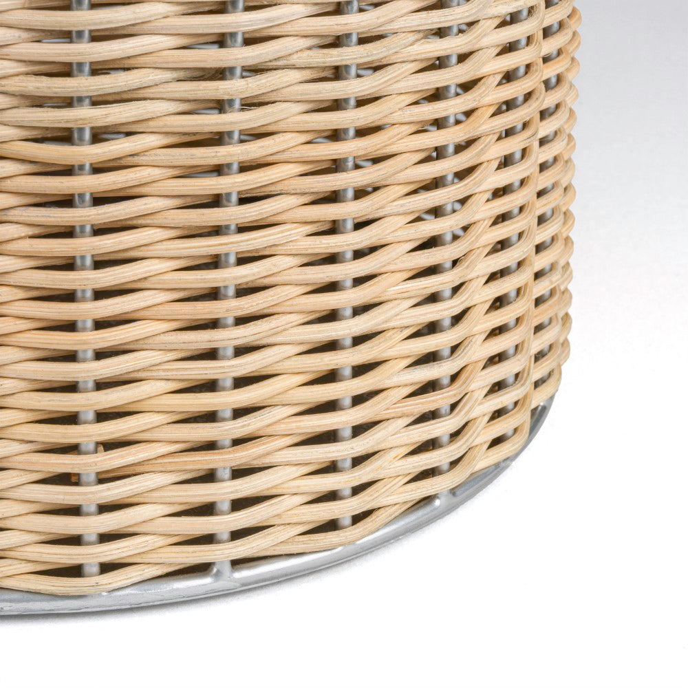 Cecil Modern 4.13-Gallon Faux Wicker Cylinder Waste Basket - Happimess