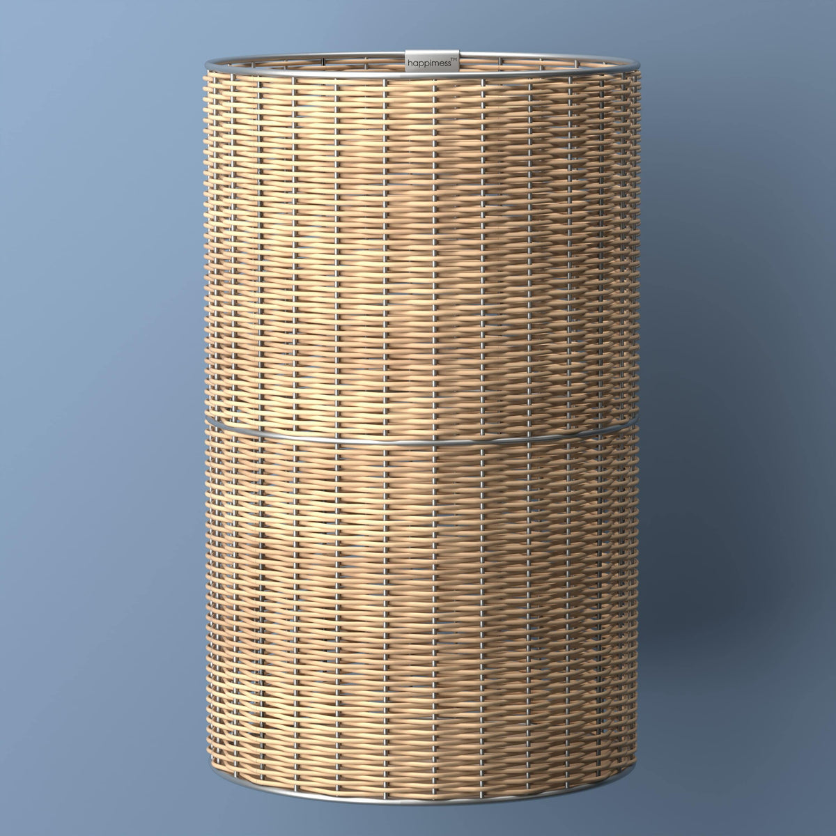 Cecil Modern 4.13-Gallon Faux Wicker Cylinder Waste Basket - Happimess