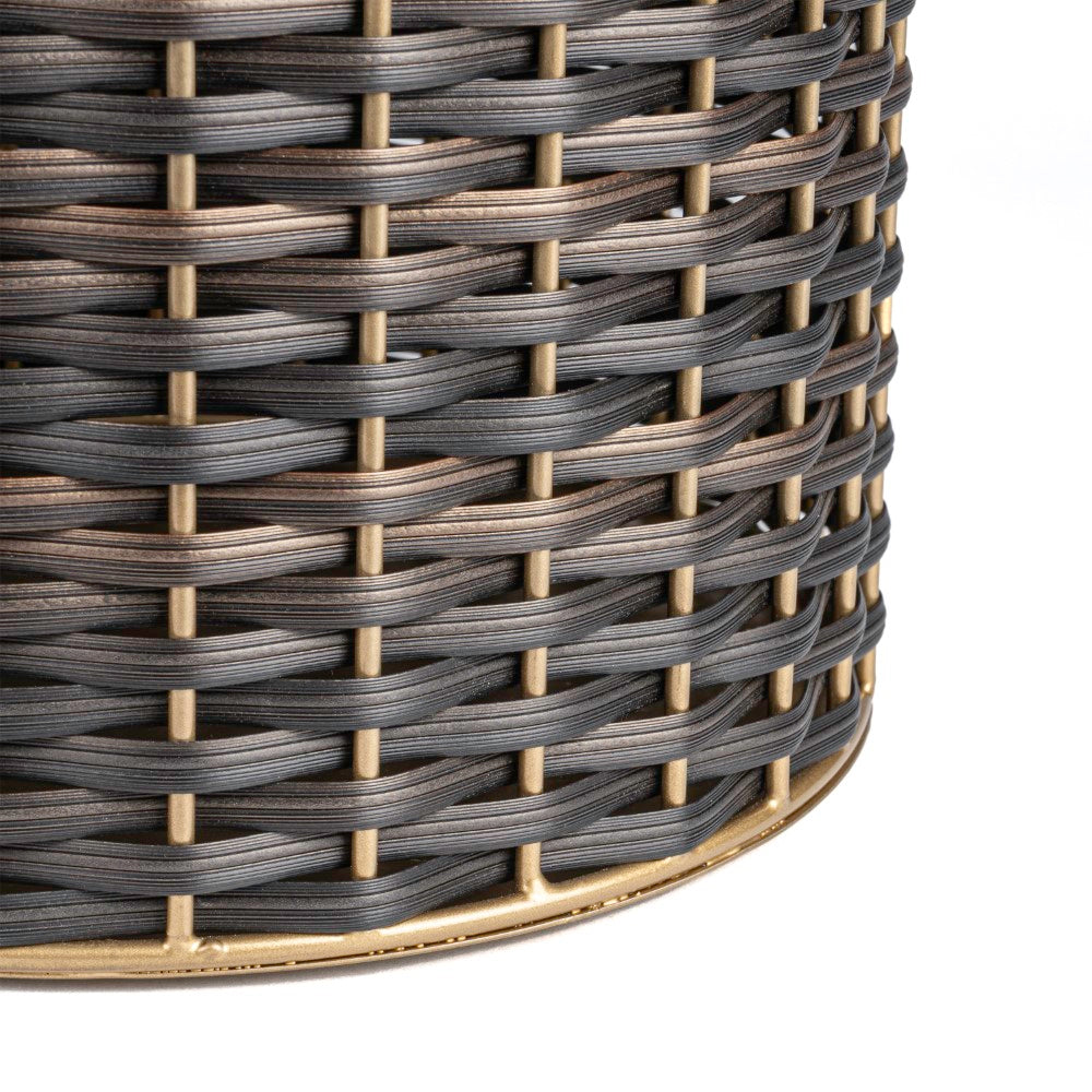 Cecil Modern 4.13-Gallon Faux Wicker Cylinder Waste Basket - Happimess