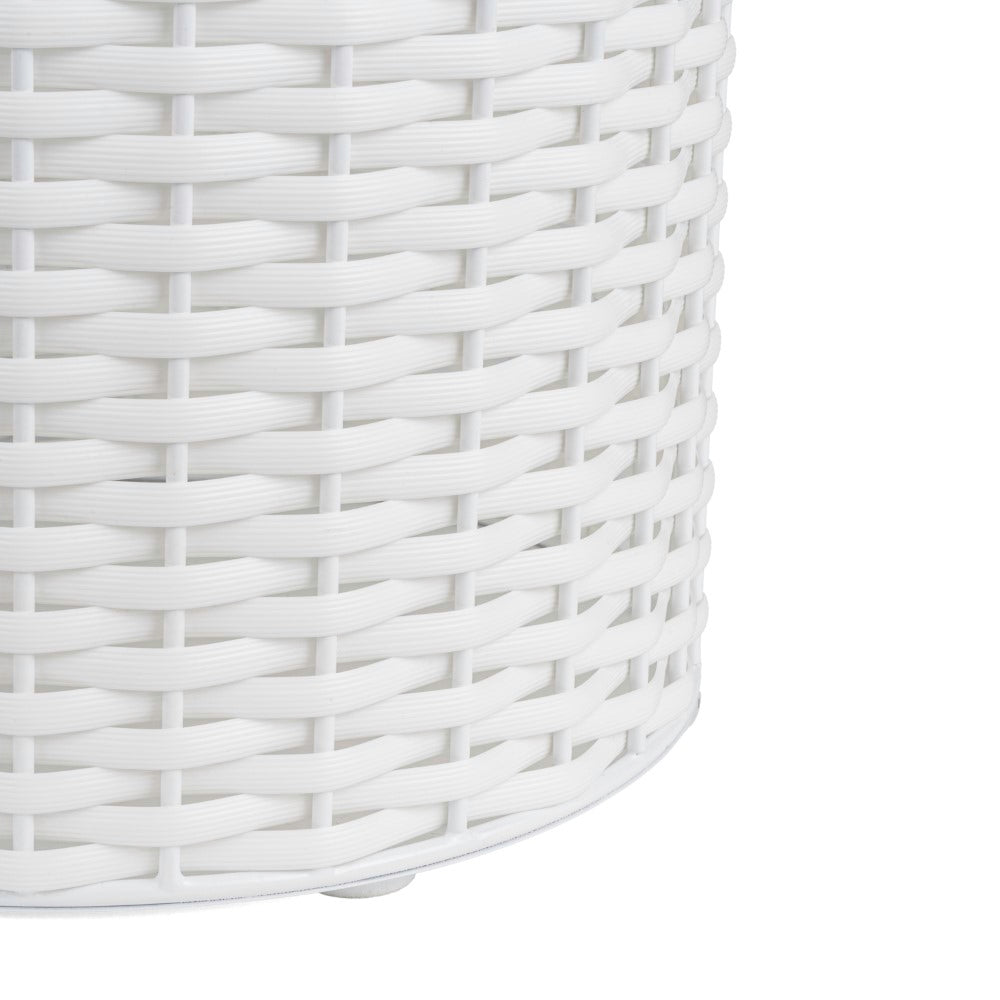 Cecil Modern 4.13-Gallon Faux Wicker Cylinder Waste Basket - Happimess
