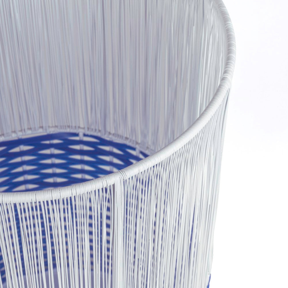 Harper Modern 4.13-Gallon 2-Tone Faux Wicker Cylinder Waste Basket - Happimess