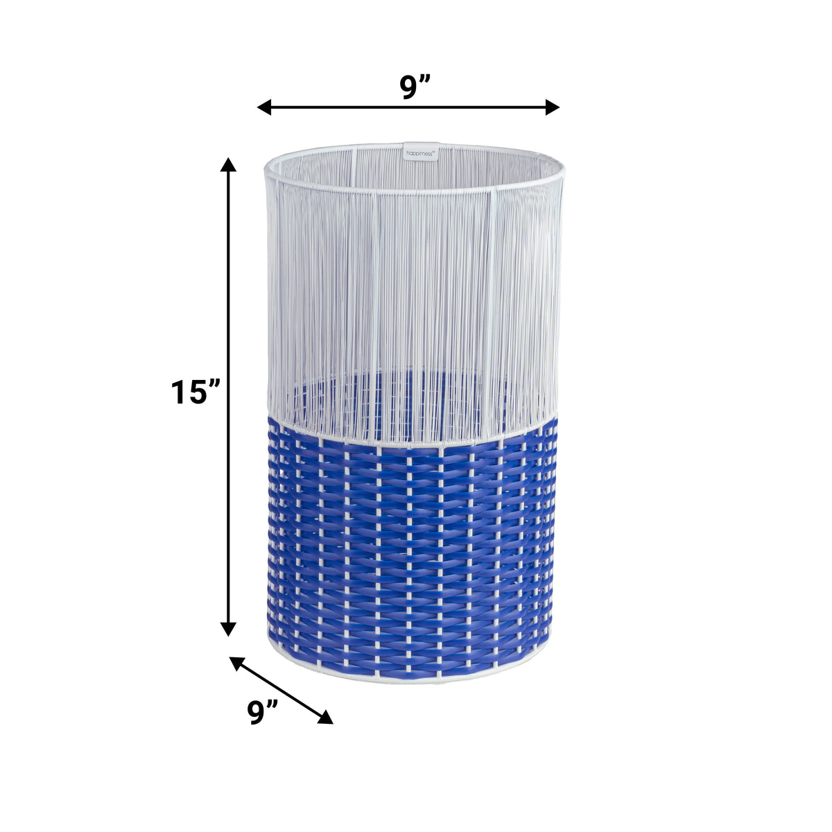 Harper Modern 4.13-Gallon 2-Tone Faux Wicker Cylinder Waste Basket - Happimess