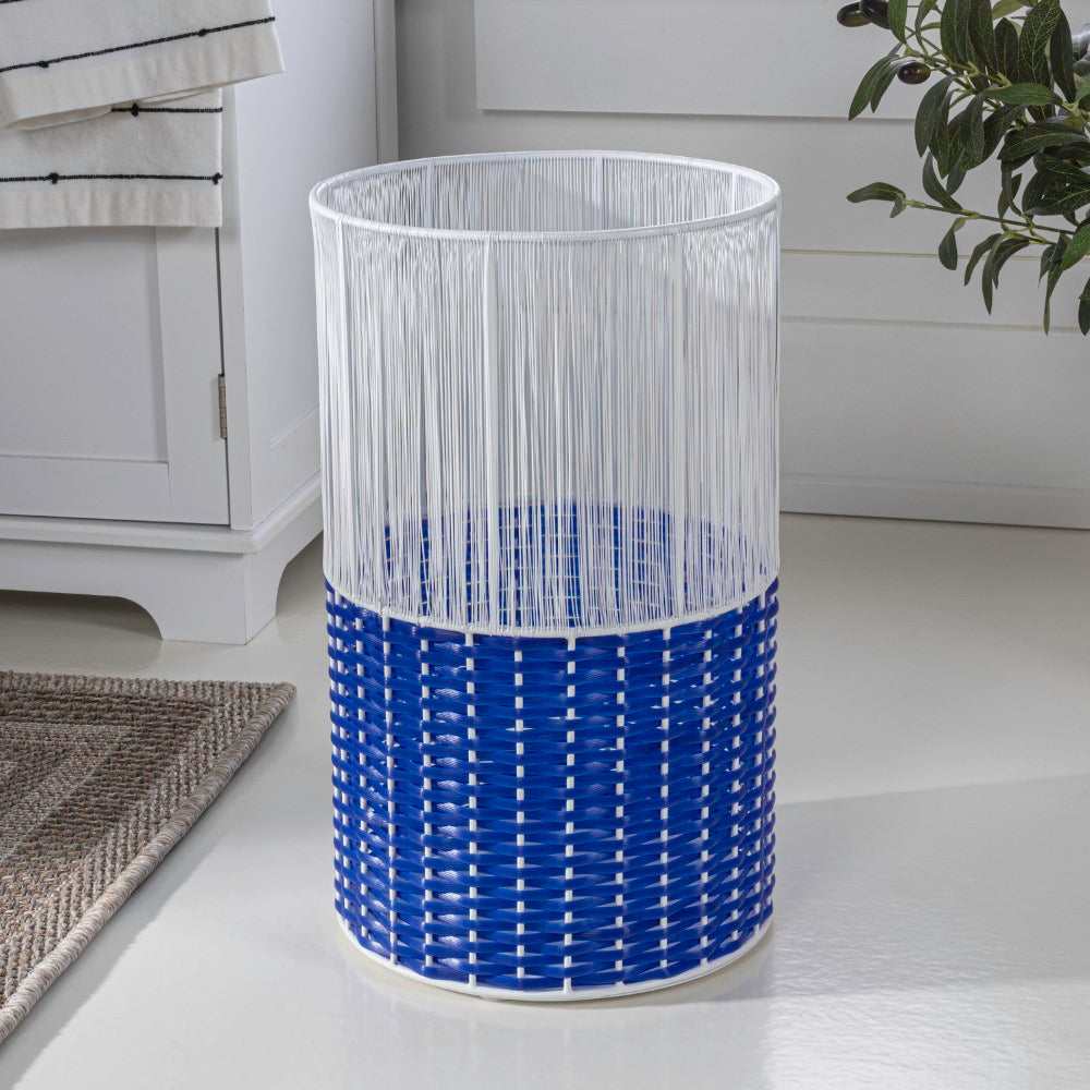 Harper Modern 4.13-Gallon 2-Tone Faux Wicker Cylinder Waste Basket - Happimess