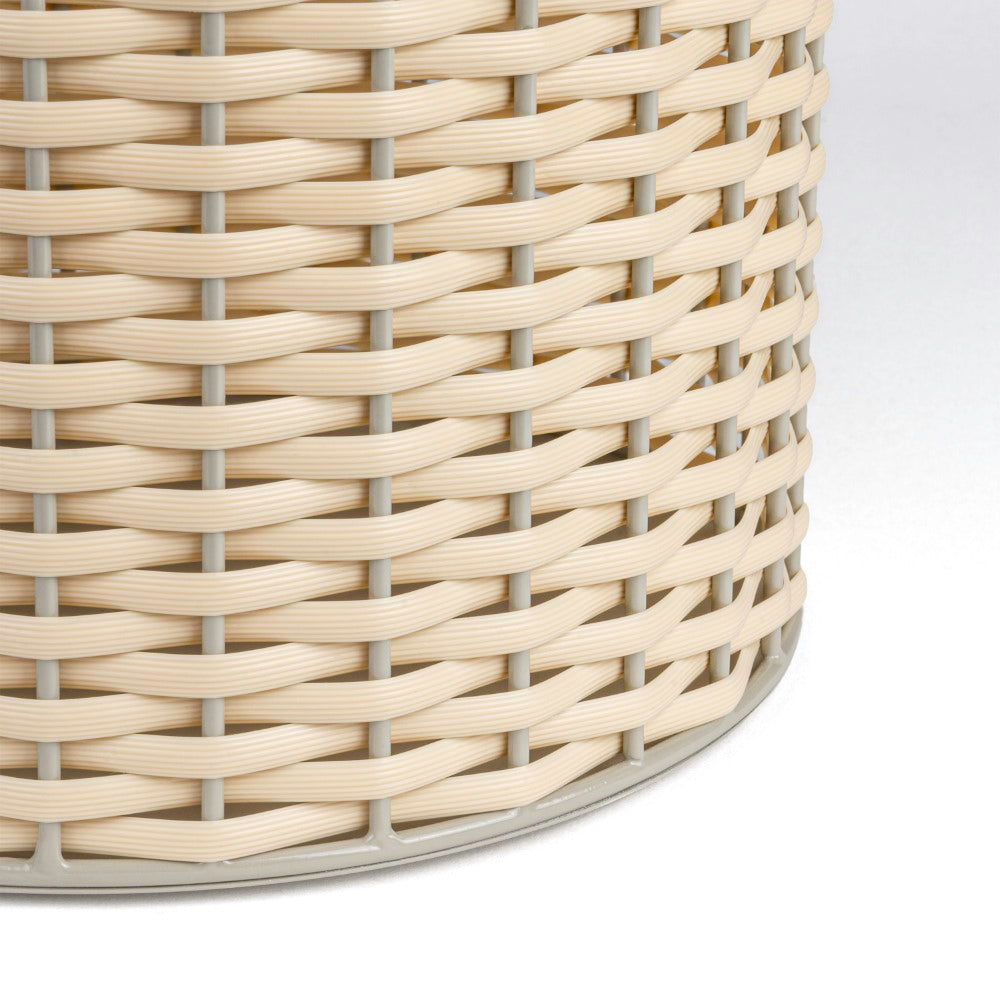 Harper Modern 4.13-Gallon 2-Tone Faux Wicker Cylinder Waste Basket - Happimess