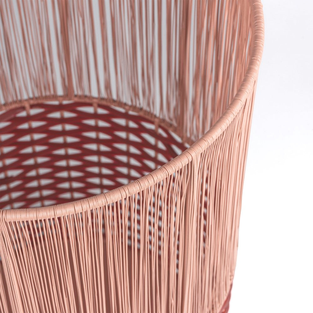 Harper Modern 4.13-Gallon 2-Tone Faux Wicker Cylinder Waste Basket - Happimess