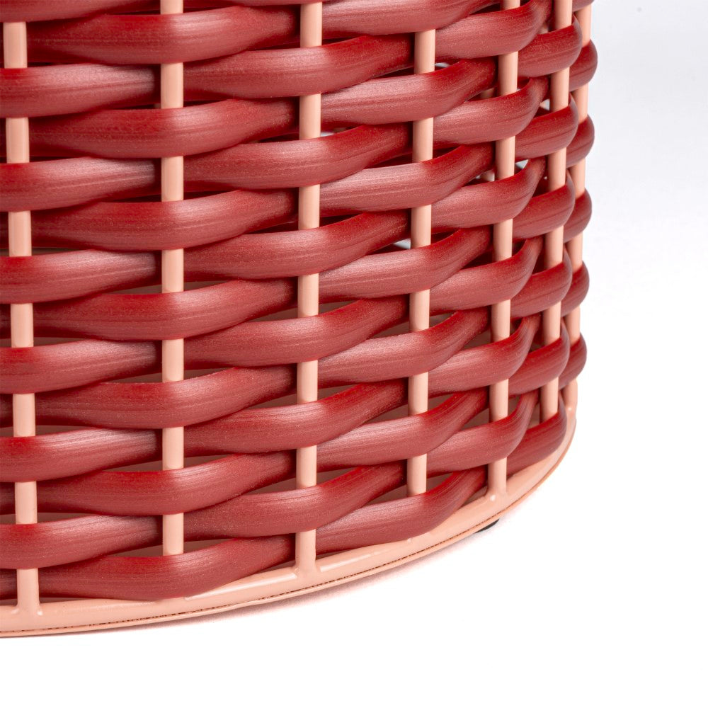 Harper Modern 4.13-Gallon 2-Tone Faux Wicker Cylinder Waste Basket - Happimess