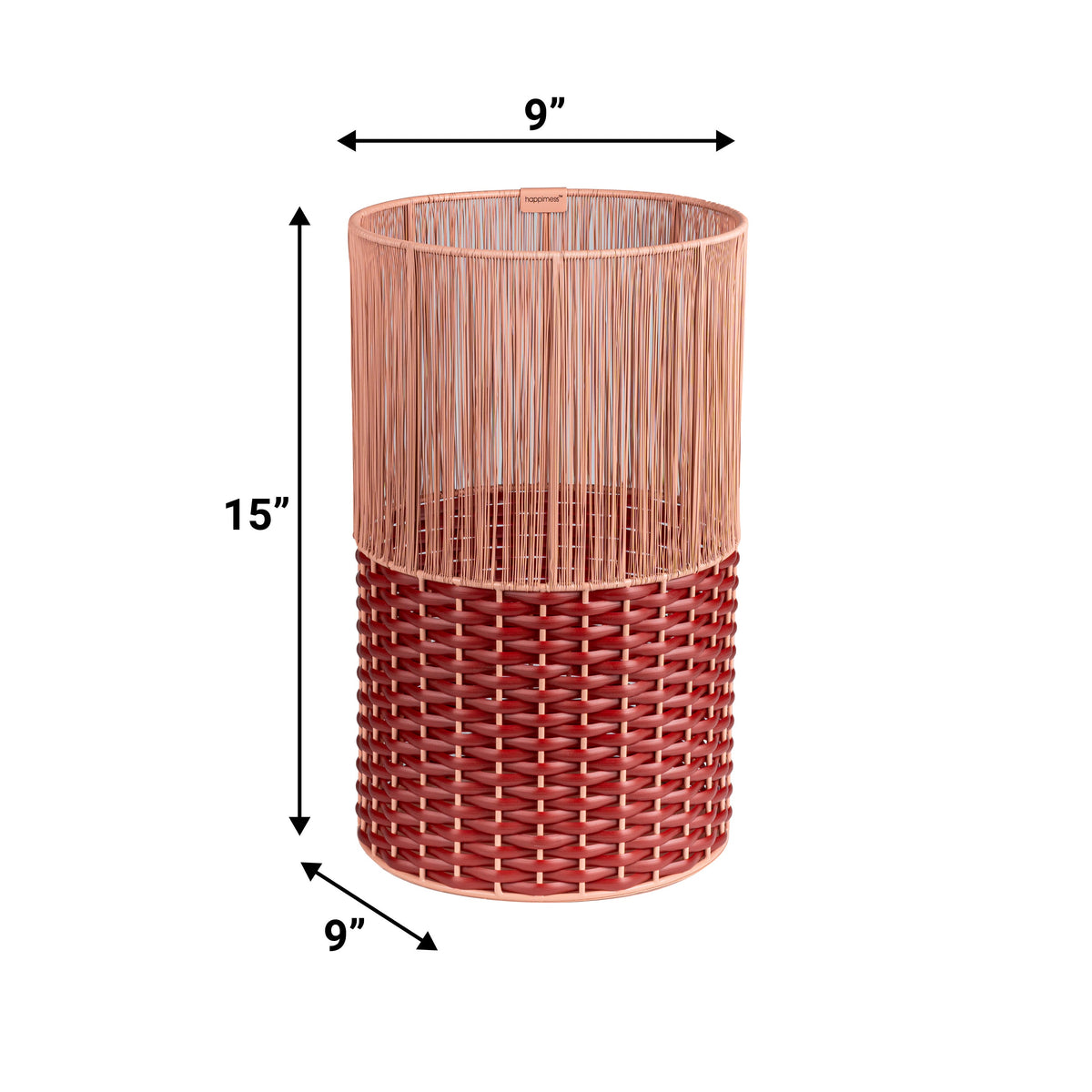 Harper Modern 4.13-Gallon 2-Tone Faux Wicker Cylinder Waste Basket - Happimess