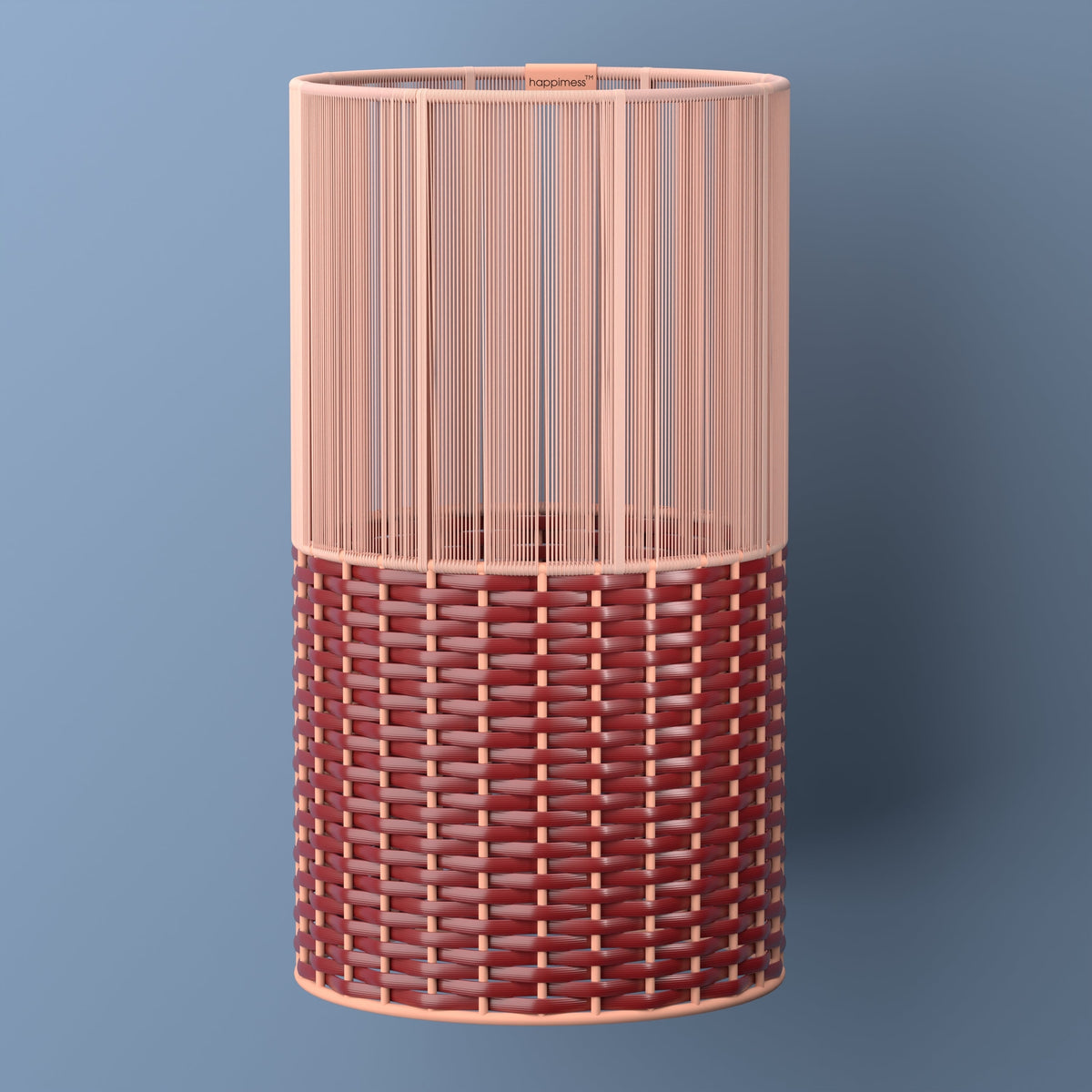 Harper Modern 4.13-Gallon 2-Tone Faux Wicker Cylinder Waste Basket - Happimess