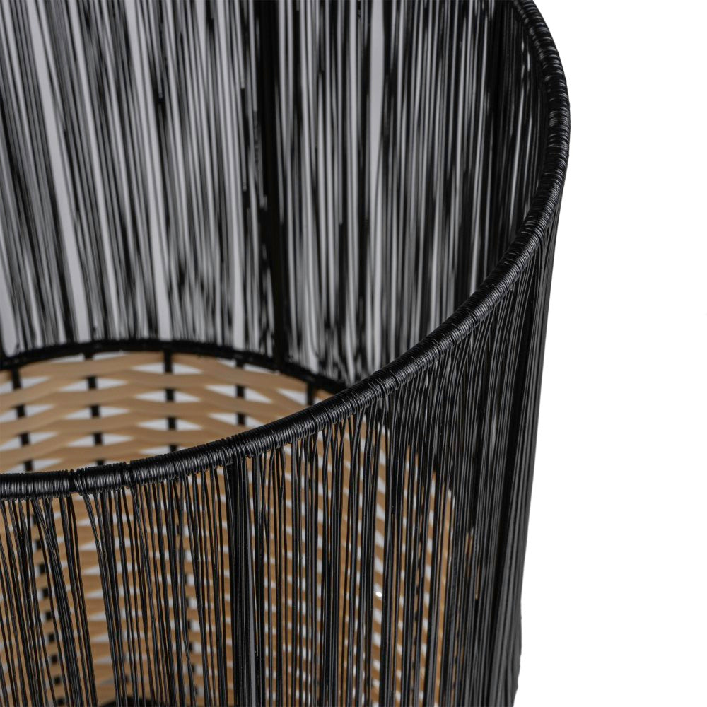 Harper Modern 4.13-Gallon 2-Tone Faux Wicker Cylinder Waste Basket - Happimess