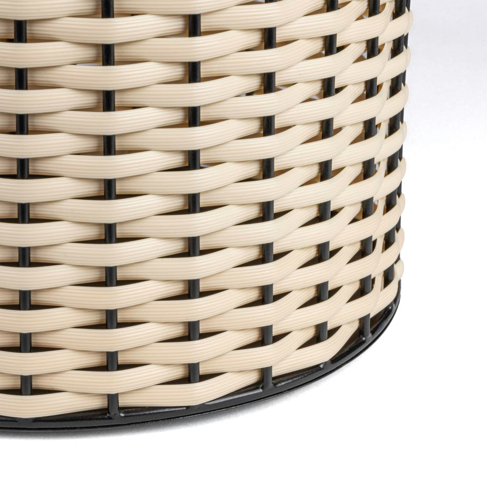 Harper Modern 4.13-Gallon 2-Tone Faux Wicker Cylinder Waste Basket - Happimess