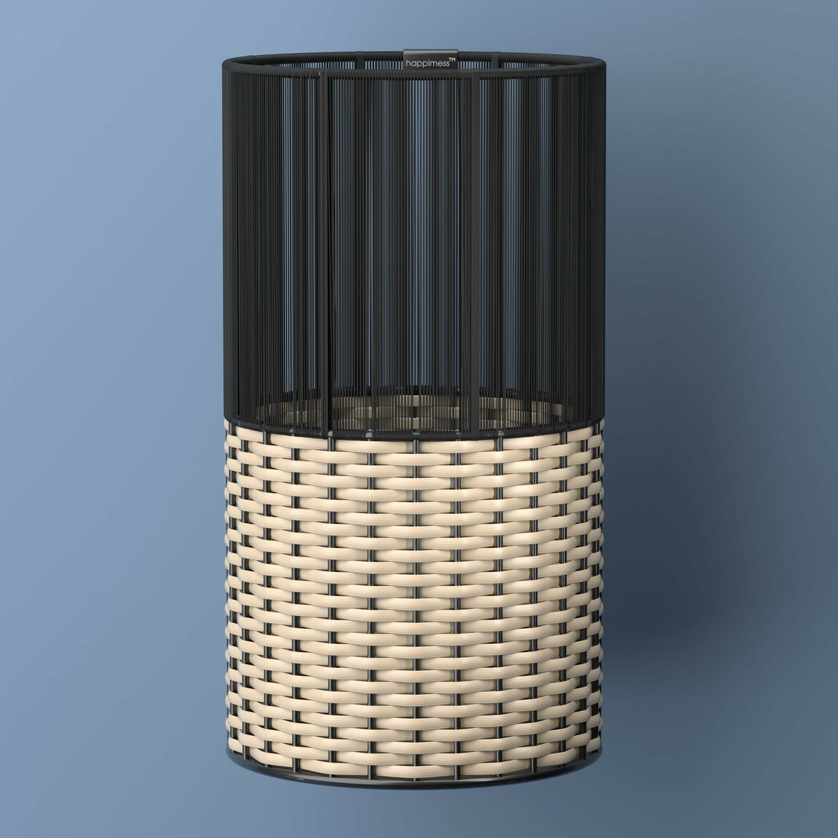 Harper Modern 4.13-Gallon 2-Tone Faux Wicker Cylinder Waste Basket - Happimess