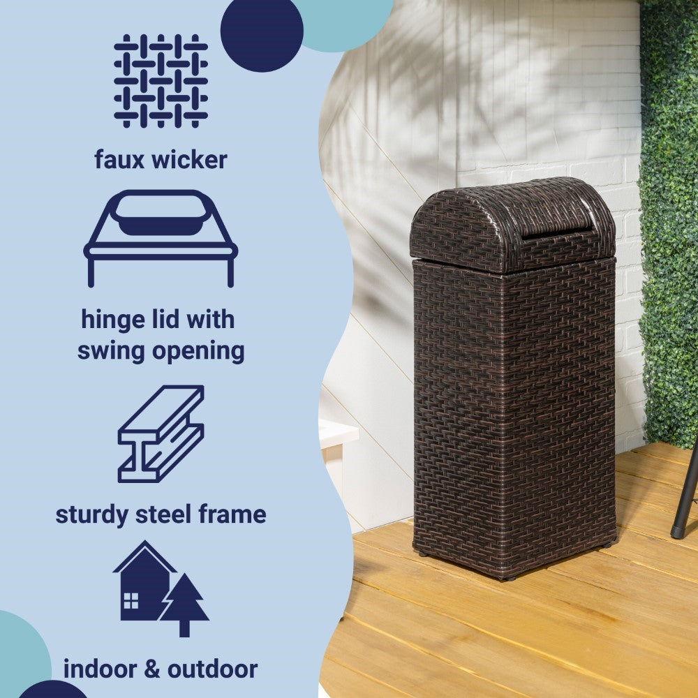 Darla 14.27-Gallon Outdoor Trash Can - Happimess