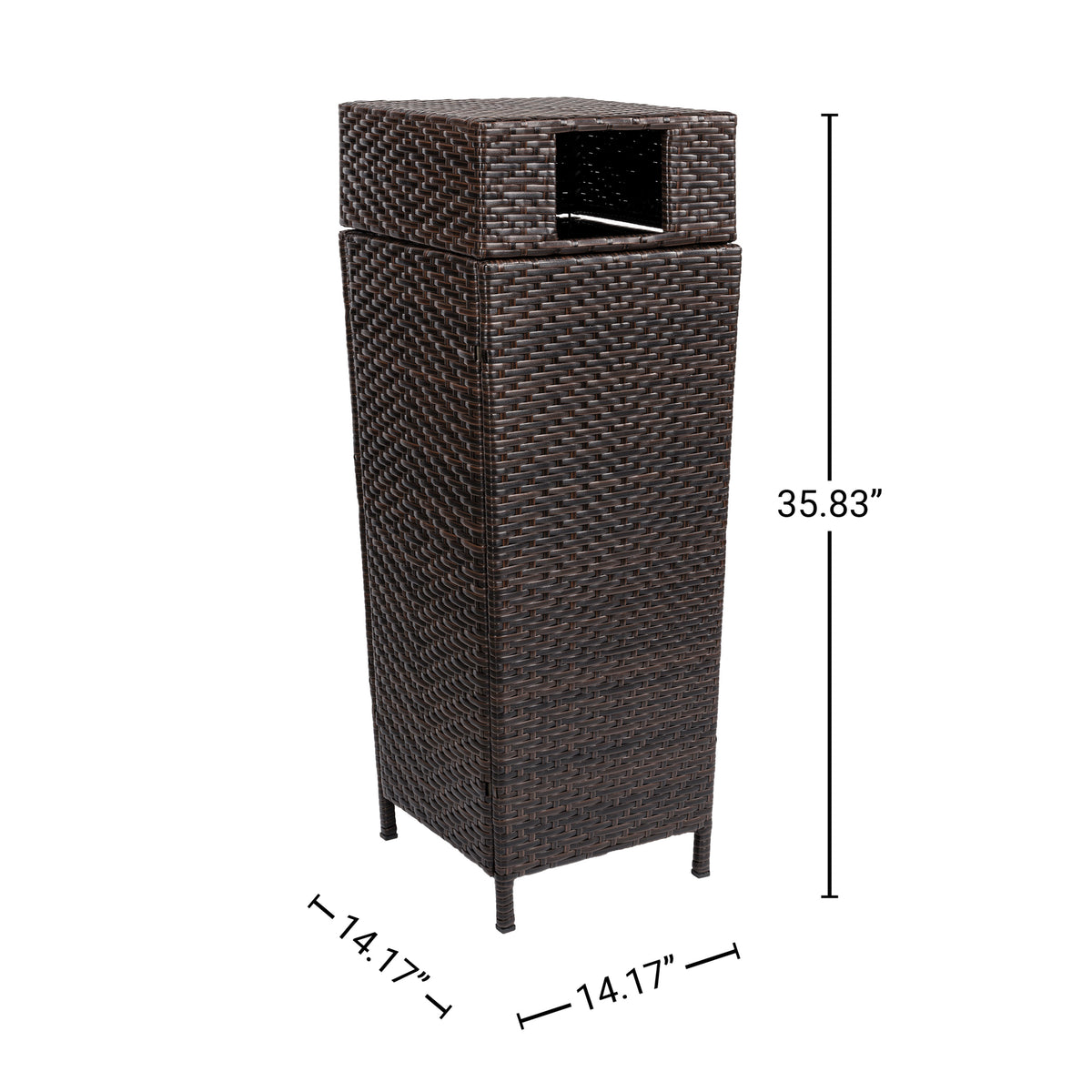 Keaton Modern 24.13-Gallon Outdoor Trash Can - Happimess
