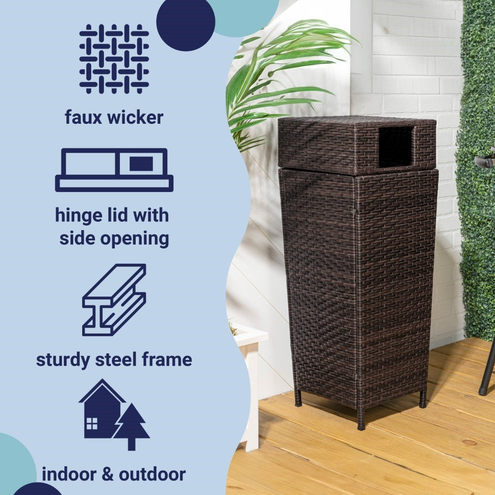 Keaton Modern 24.13-Gallon Outdoor Trash Can - Happimess