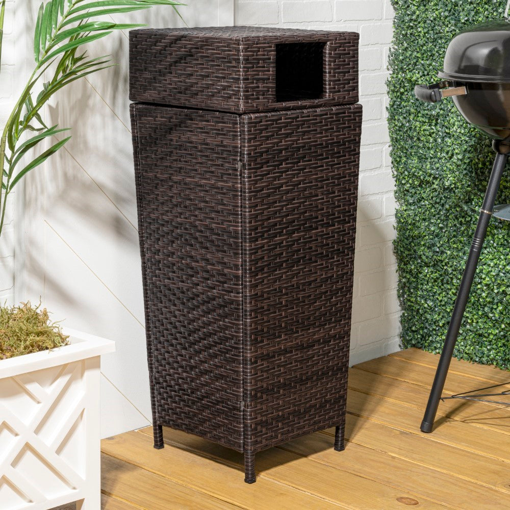 Keaton Modern 24.13-Gallon Outdoor Trash Can - Happimess