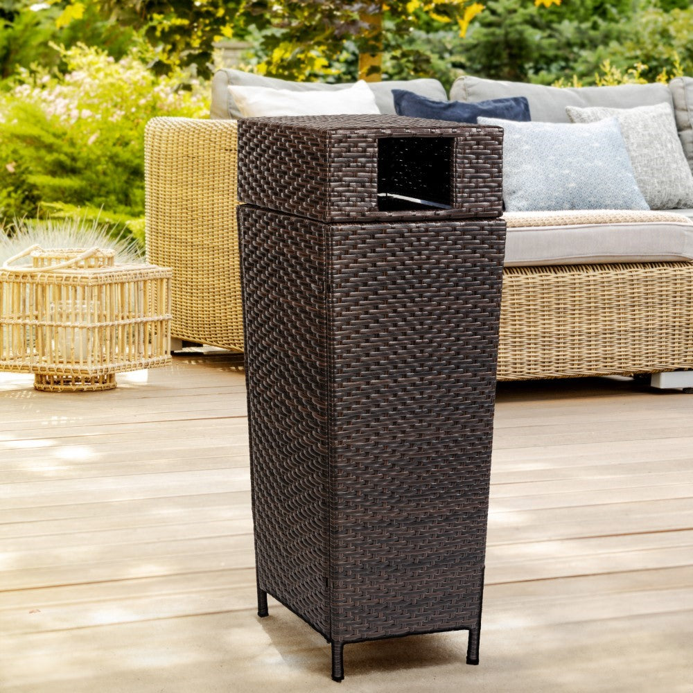 Keaton Modern 24.13-Gallon Outdoor Trash Can - Happimess