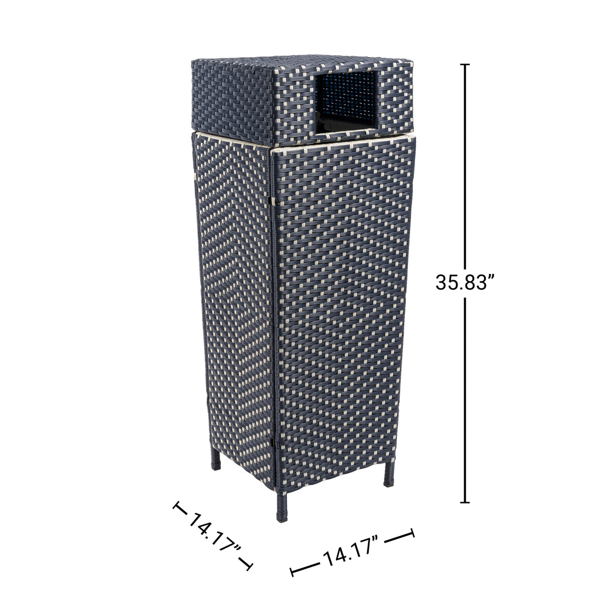 Keaton Modern 24.13-Gallon Outdoor Trash Can - Happimess