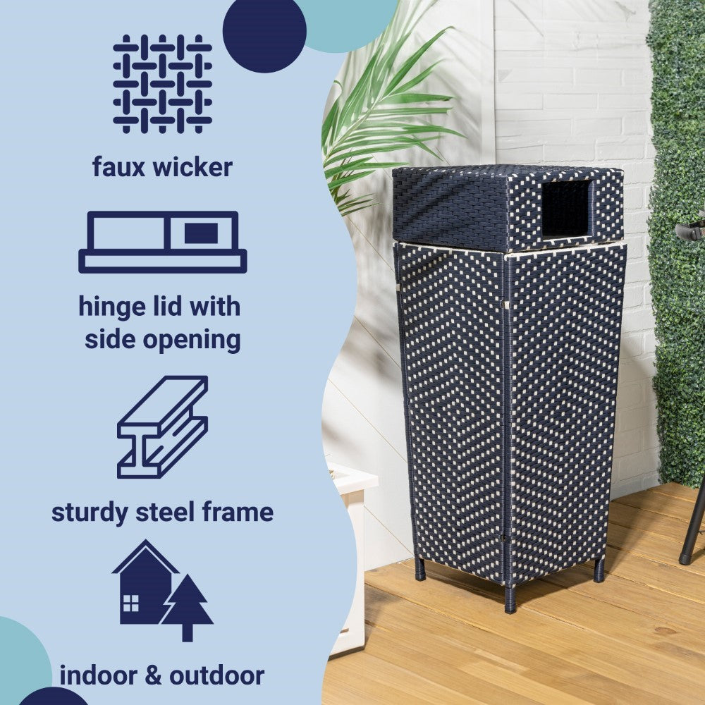 Keaton Modern 24.13-Gallon Outdoor Trash Can - Happimess