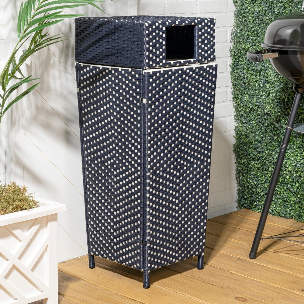 Keaton Modern 24.13-Gallon Outdoor Trash Can - Happimess