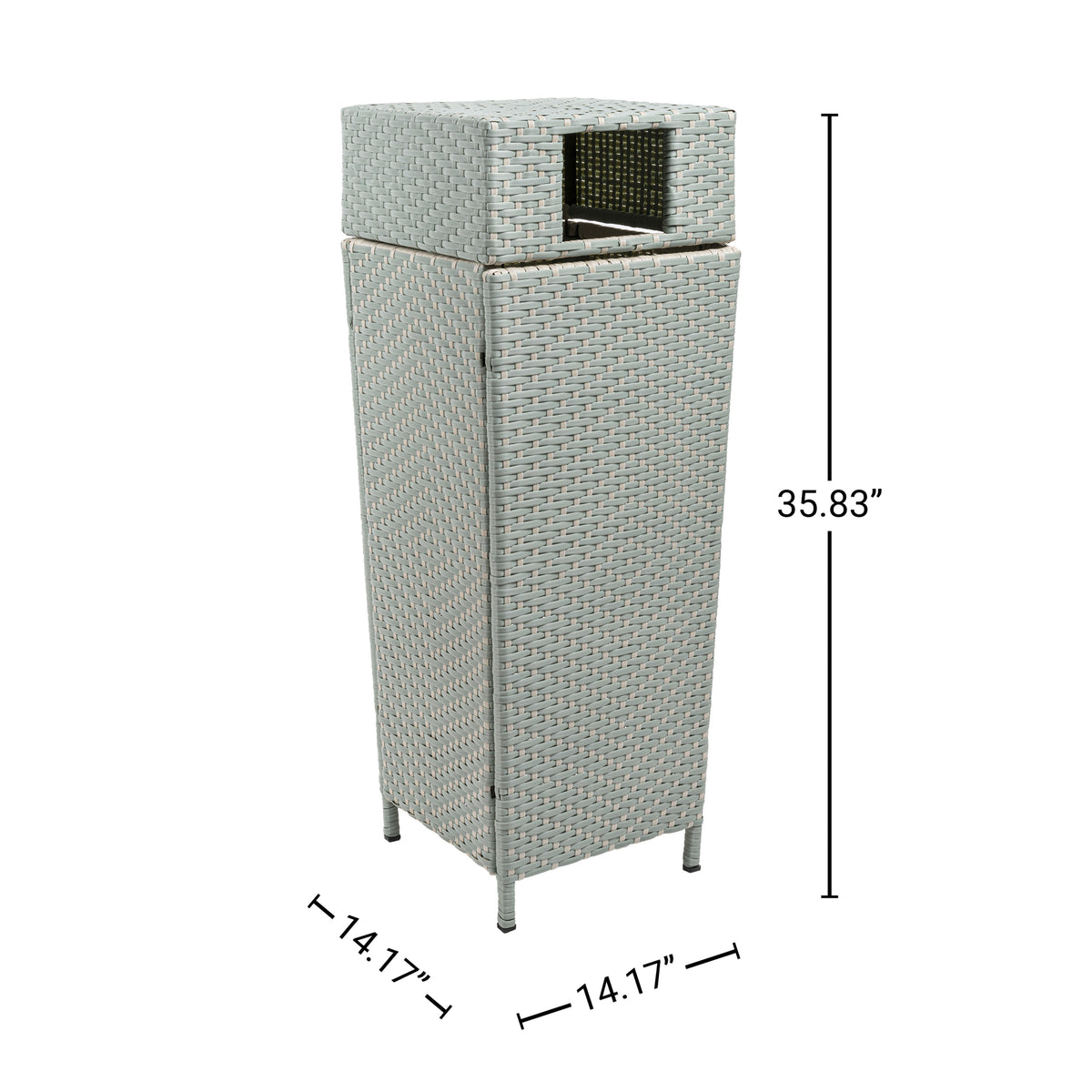 Keaton Modern 24.13-Gallon Outdoor Trash Can - Happimess