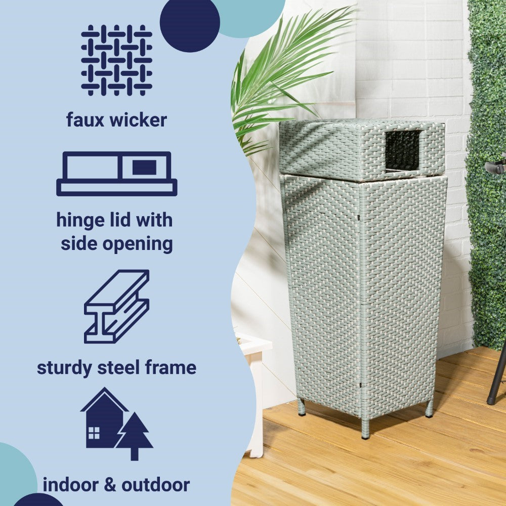 Keaton Modern 24.13-Gallon Outdoor Trash Can - Happimess