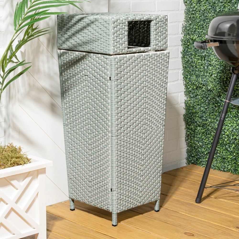 Keaton Modern 24.13-Gallon Outdoor Trash Can - Happimess