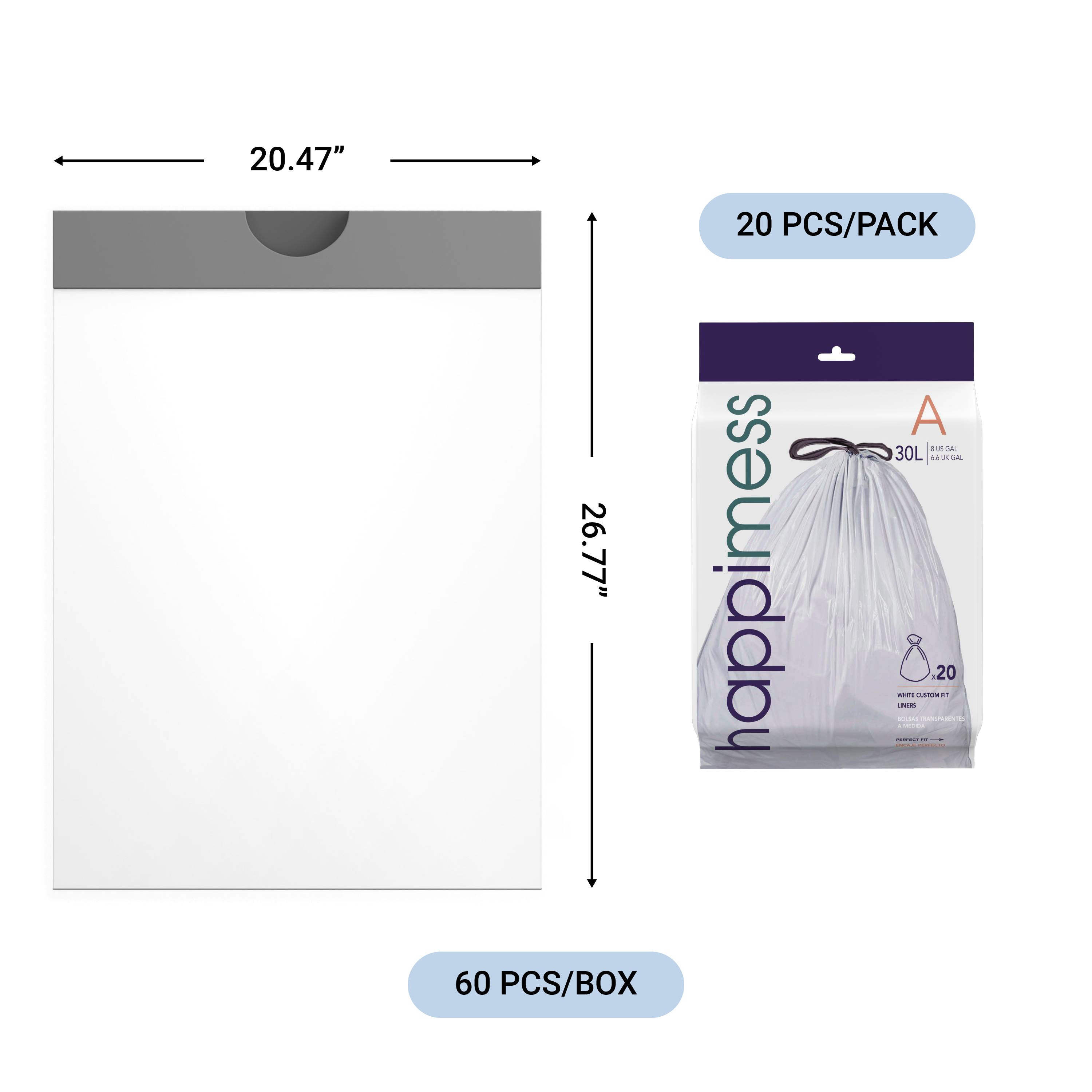 8 Gallon Drawstring Unscented Trash Bags | Happimess