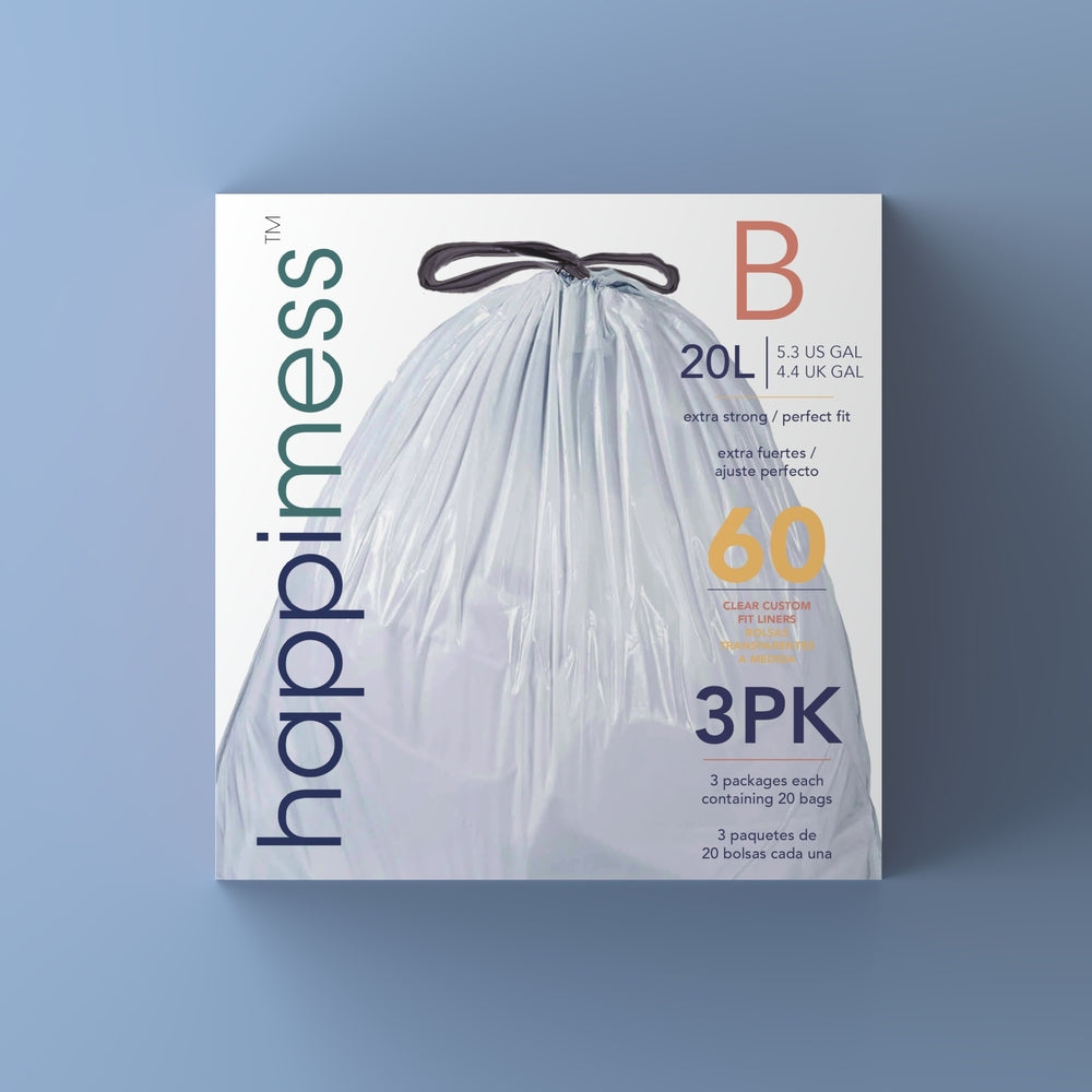 Code D *CLEAR* 20 Ct SIMPLEHUMAN Custom Fit Trash Bags Can Liners