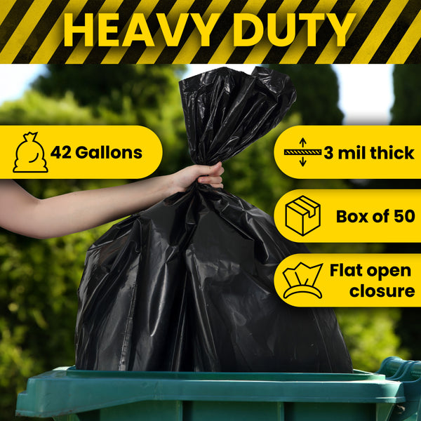 Drawstring Unscented Trash Can Liner Black