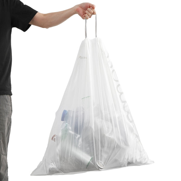 Drawstring Unscented Trash Can Liner White