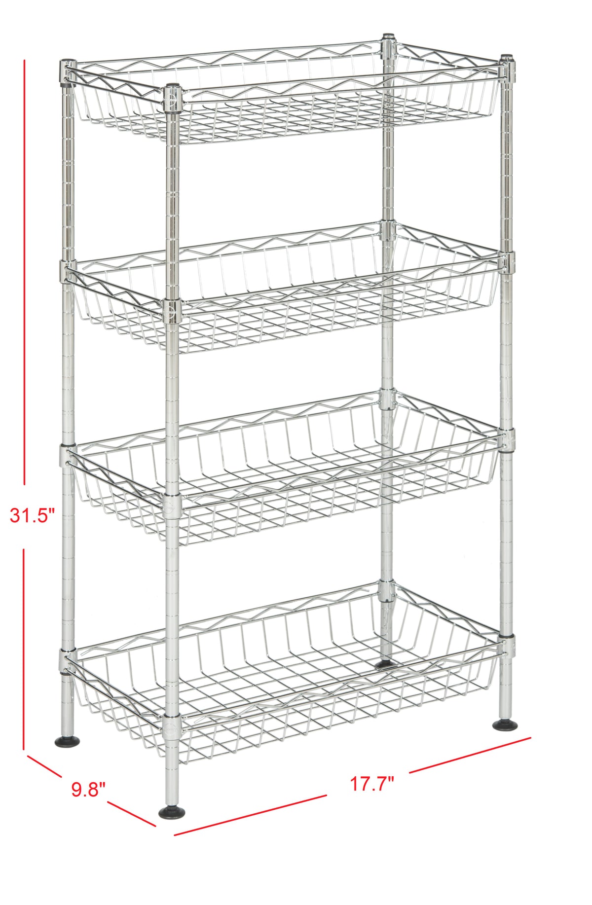 Aventura 31" 4-Tier Wire Basket Rack - Happimess