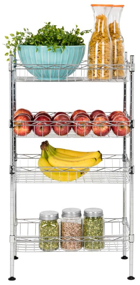 Aventura 31" 4-Tier Wire Basket Rack - Happimess