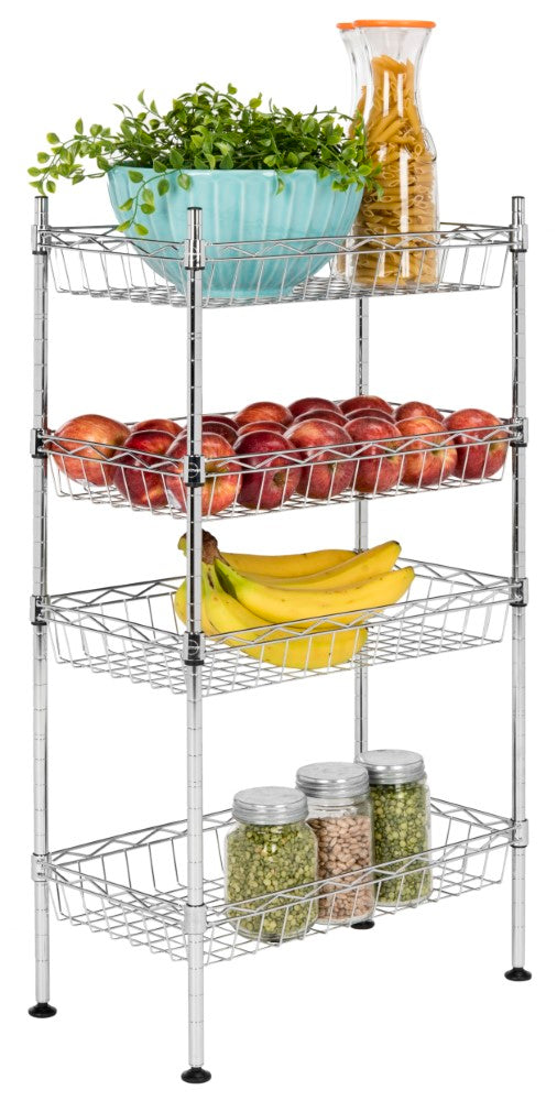 Aventura 31" 4-Tier Wire Basket Rack - Happimess