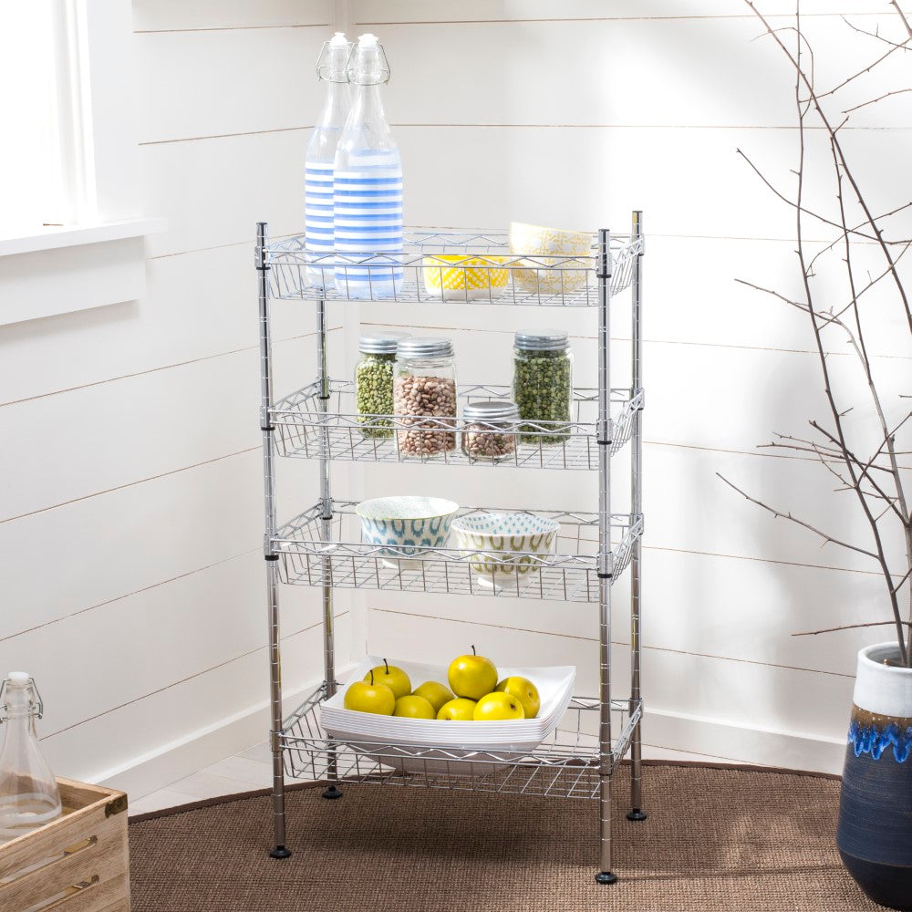Aventura 31" 4-Tier Wire Basket Rack - Happimess