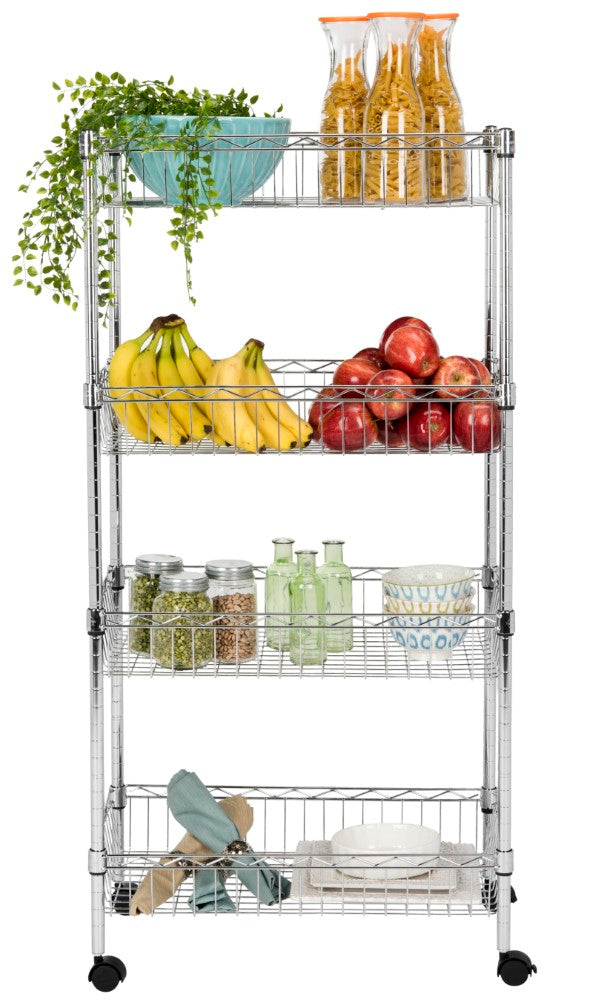 Grove 4-Shelf 47" Basket Rack with Casters - Happimess