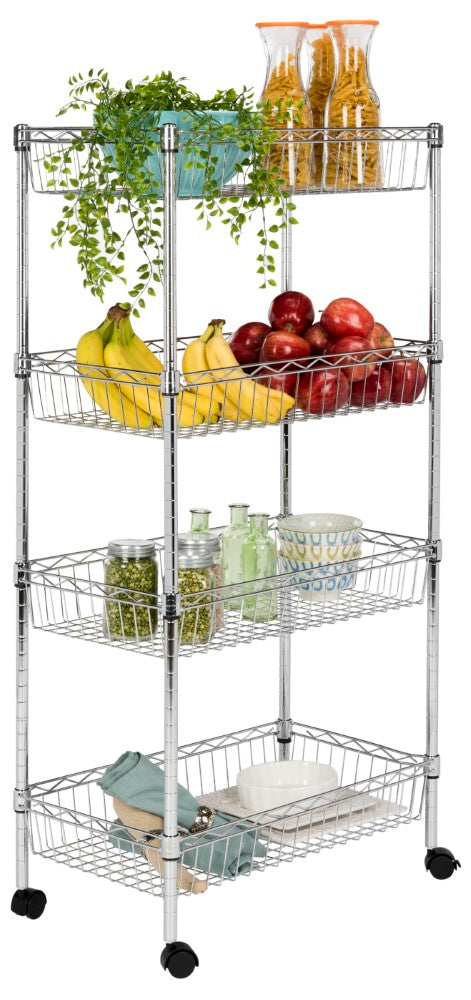 Grove 4-Shelf 47" Basket Rack with Casters - Happimess