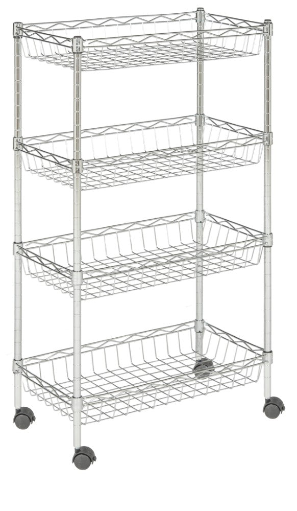 Grove 4-Shelf 47" Basket Rack with Casters - Happimess