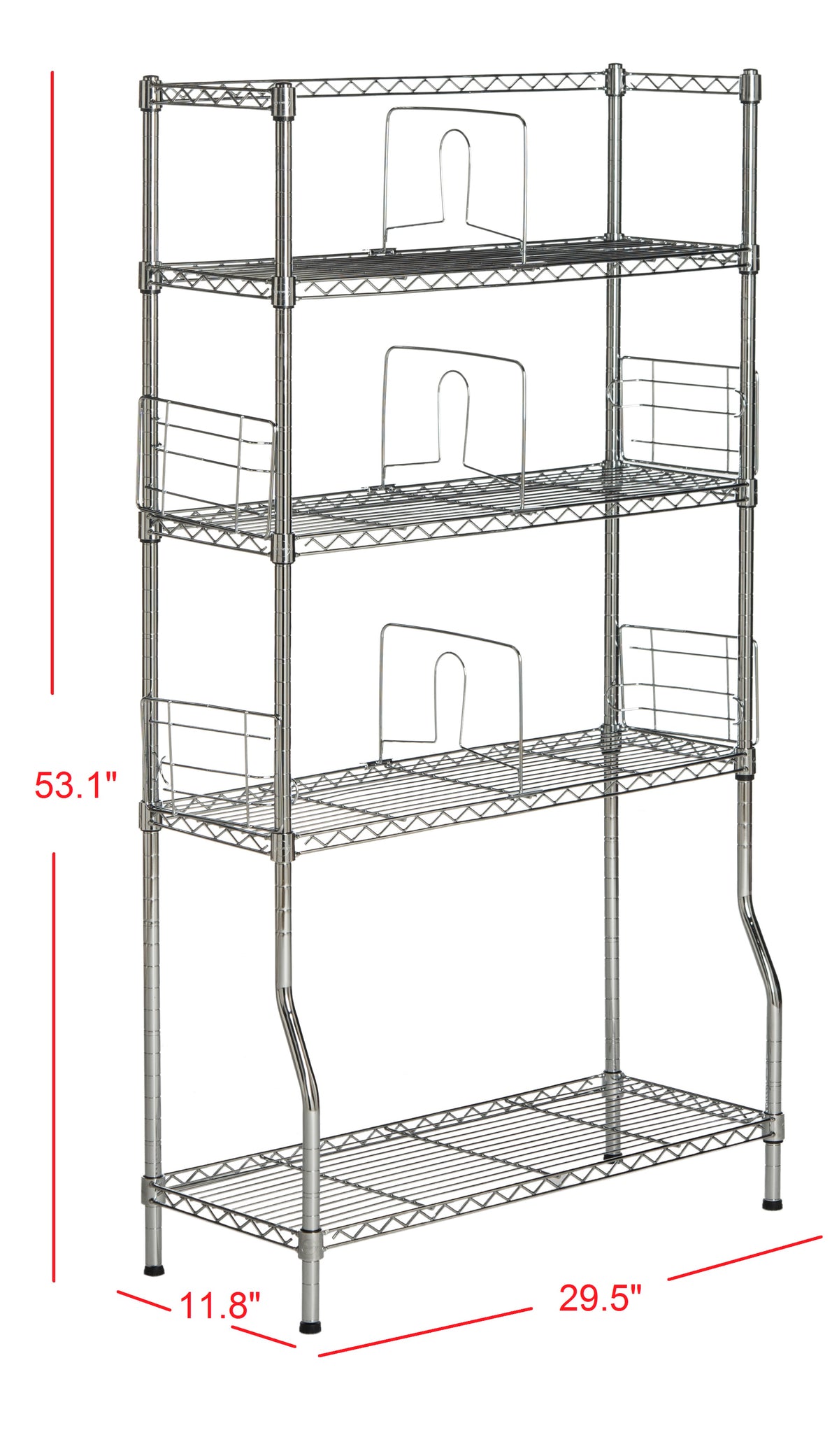 Wilson 53" 4-Tier Book Storage Shelf - Happimess