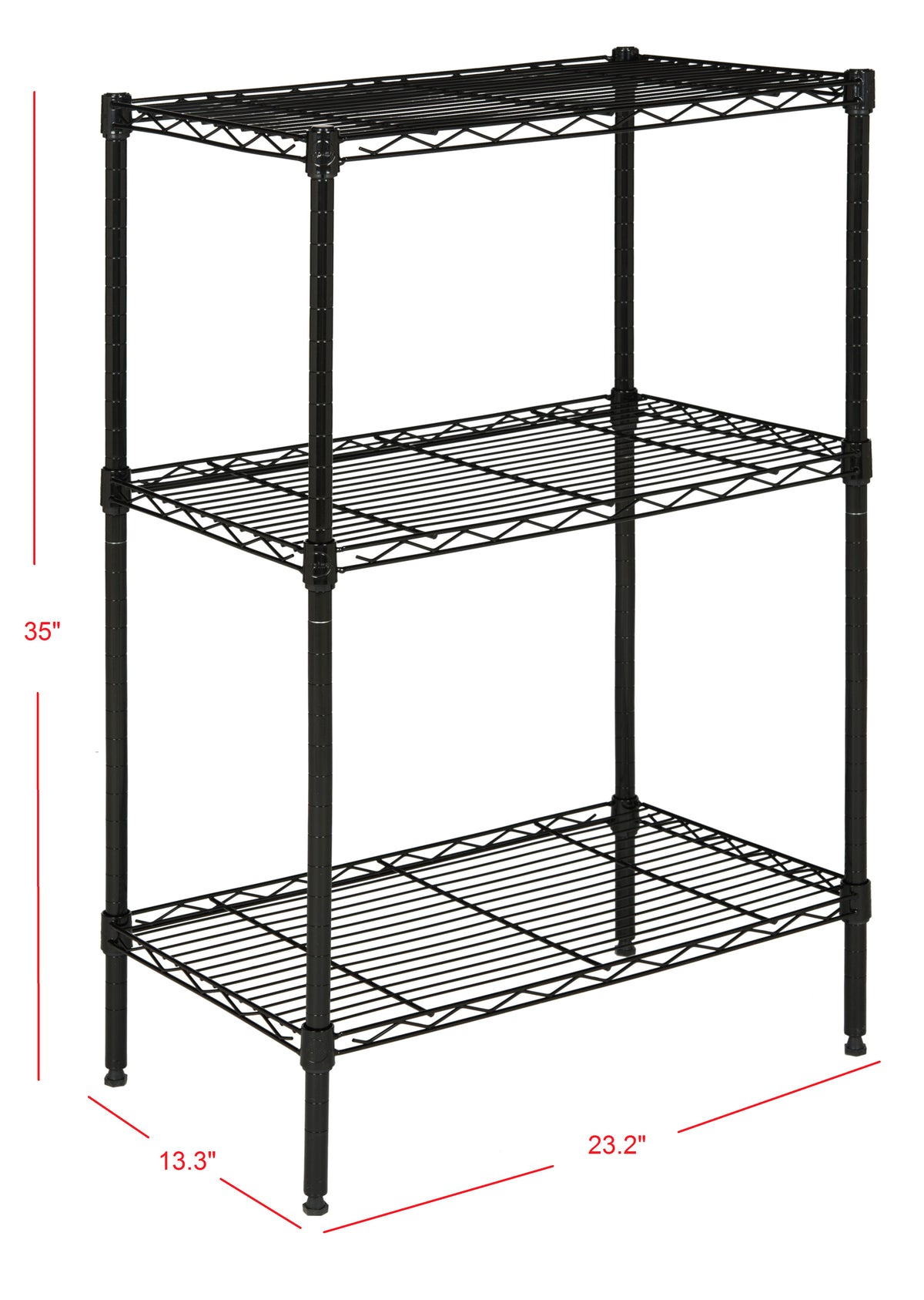 Suze 35" 3-Shelf Wire Rack - Happimess