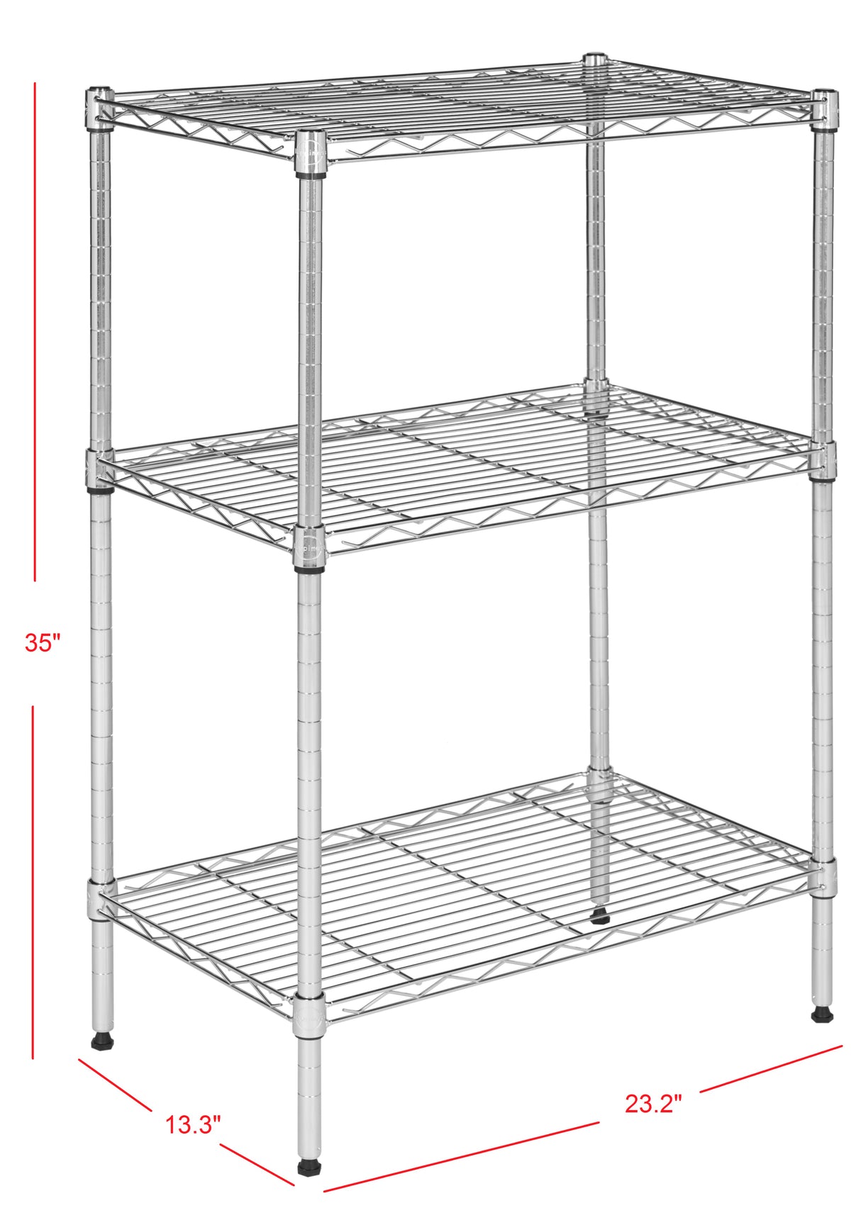 Suze 35" 3-Shelf Wire Rack - Happimess