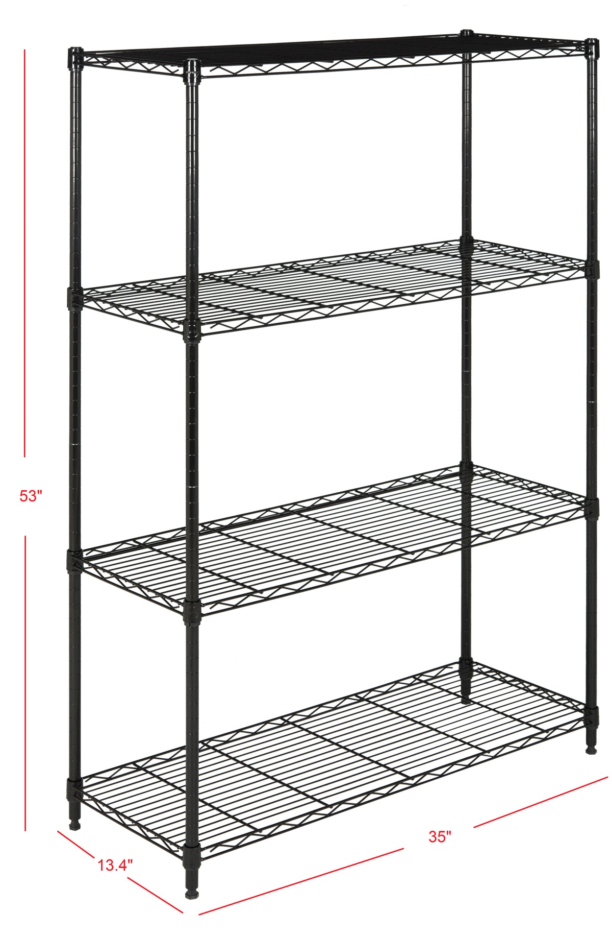 Hadley 53" 4-Shelf Wire Rack - Happimess