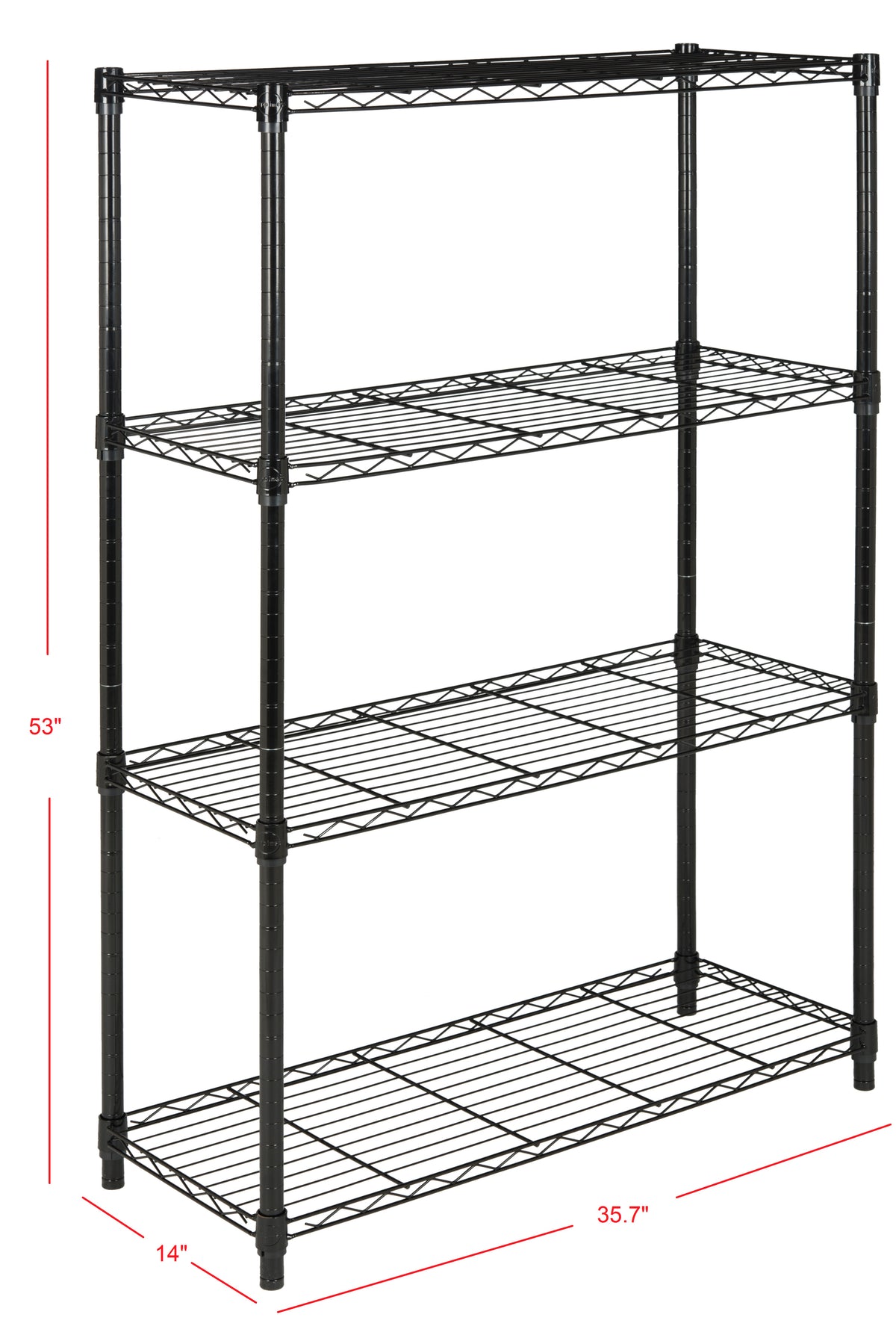 Ryan 53" 4-Shelf Wire Rack - Happimess