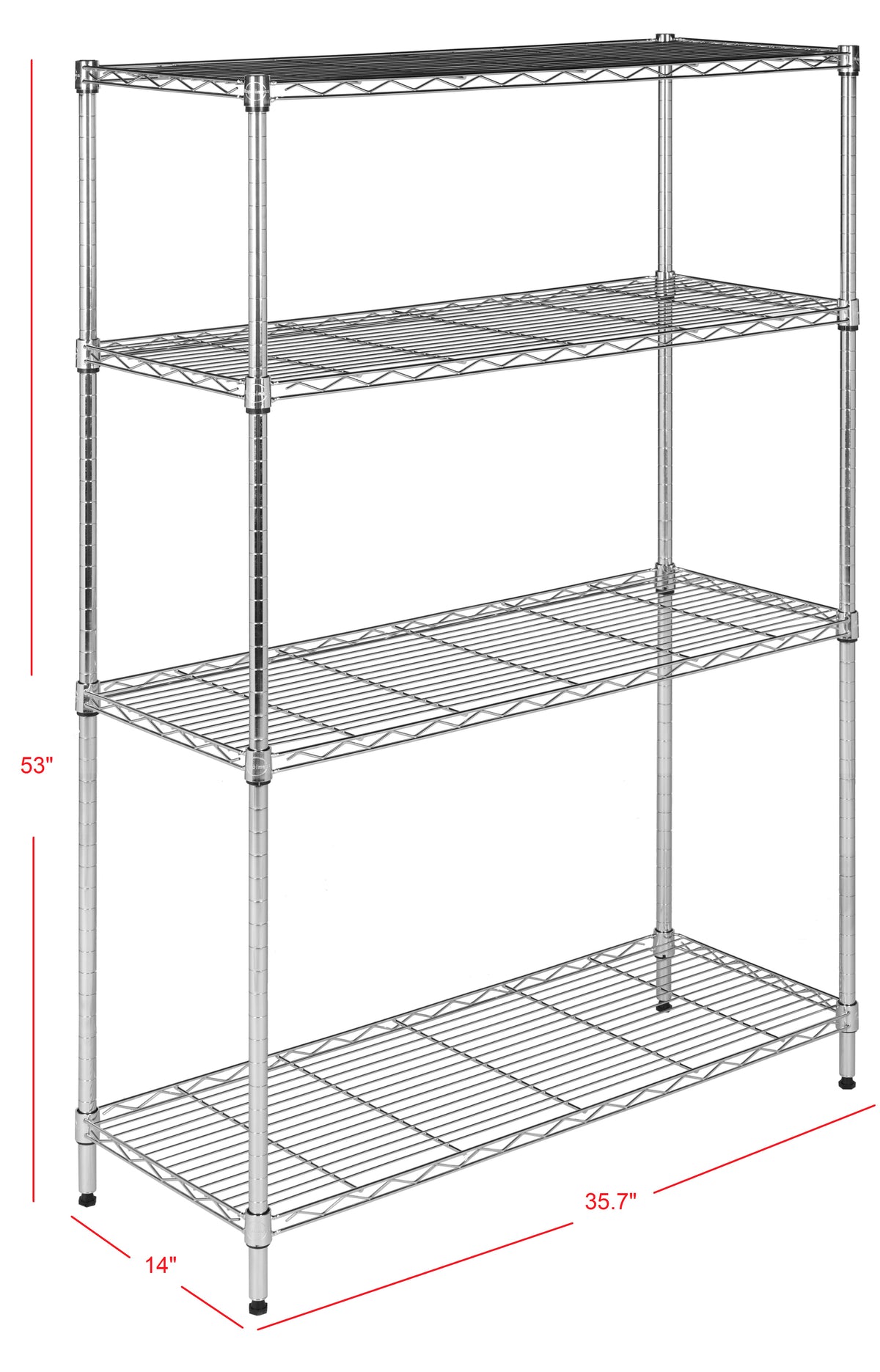 Ryan 53" 4-Shelf Wire Rack - Happimess