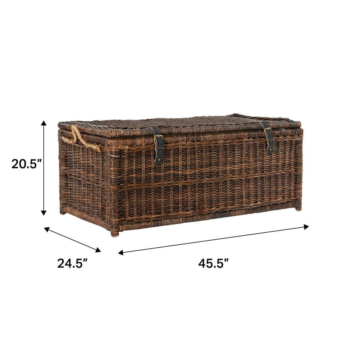 Caden 46" Wicker Storage Trunk - Brown