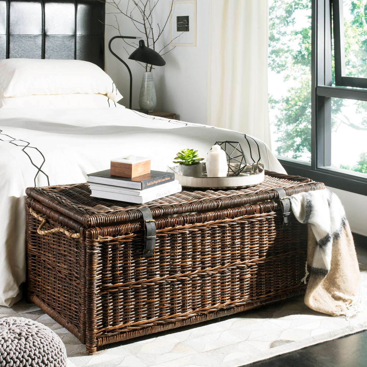 Caden 46" Wicker Storage Trunk - Brown